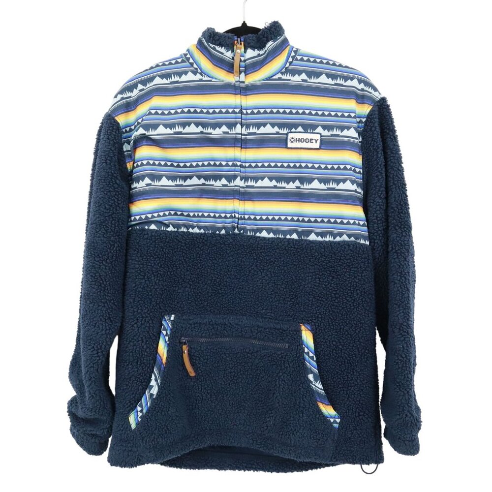 Hooey Sherpa Pullover Jacket Mens S Navy Boho Western Aztec Southwestern Outdoor